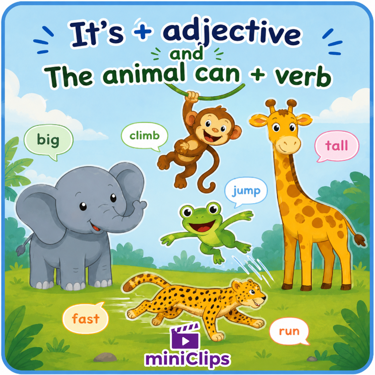 It's + adjective and The animal can miniClips