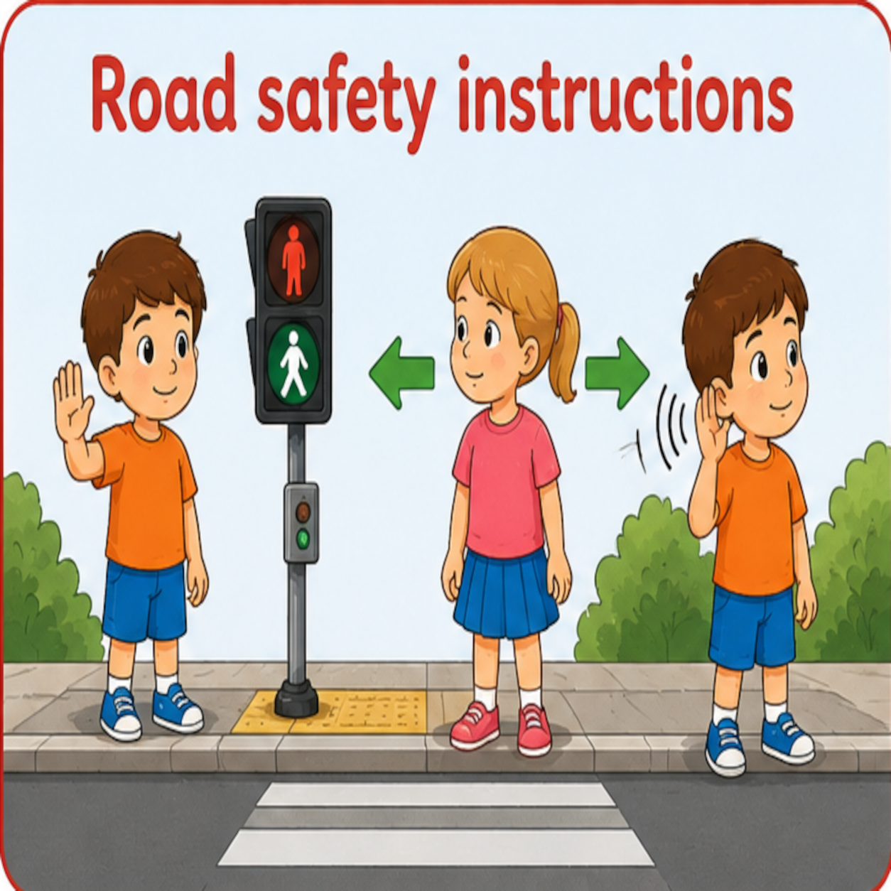 Road safety instructions