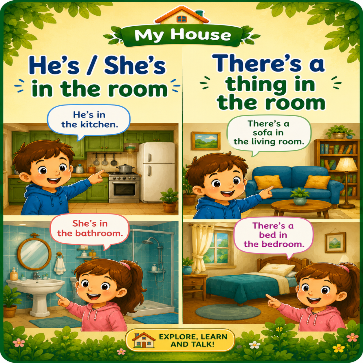 He's / She's in the room